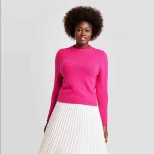Hot pink crew sweater